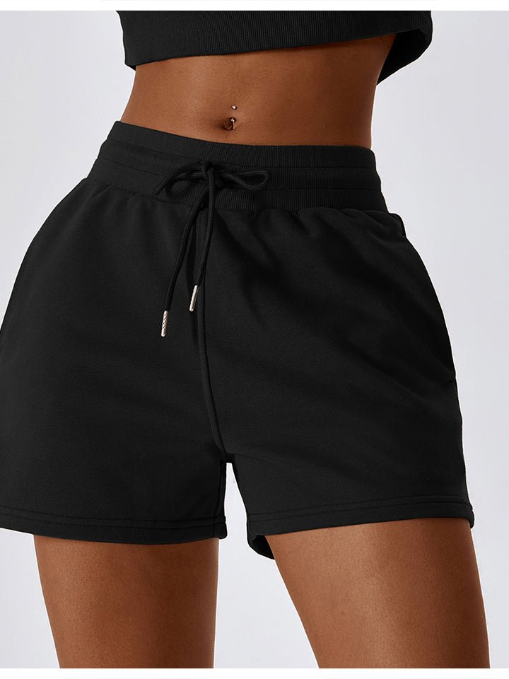 Drawstring Smocked Waist Sports Shorts - Beauty Junkee Collection