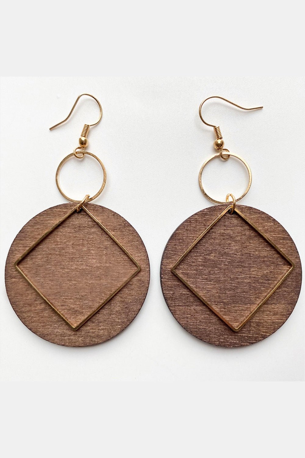 Geometrical Shape Wooden Dangle Earrings - Beauty Junkee Collection