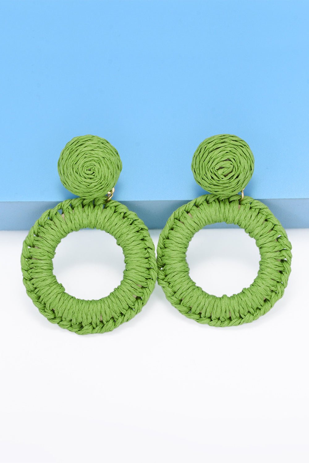 Round Shape Raffia Grass Dangle Earrings ONLINE ONLY - Beauty Junkee Collection