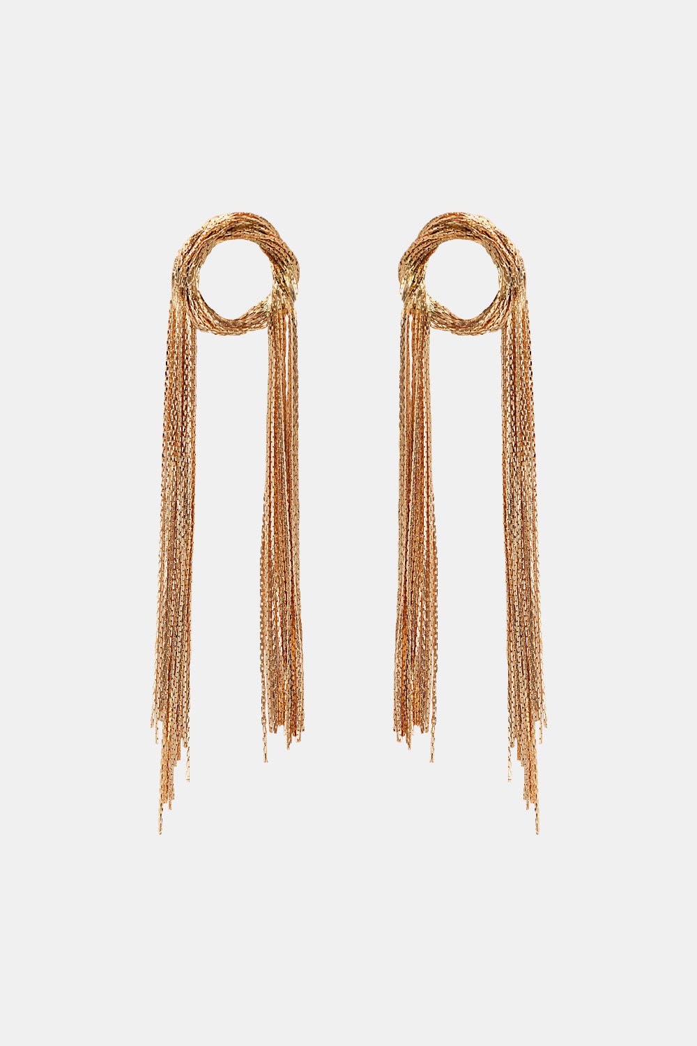 Round Shape Fringed Copper Earrings ONLINE ONLY - Beauty Junkee Collection
