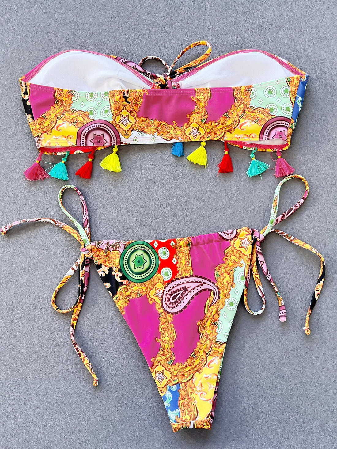 Printed Tied Strapless Bikini ONLINE ONLY