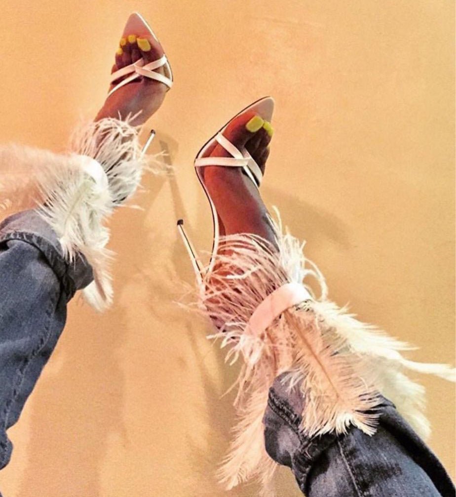 Fin & Feathers Stiletto Sandals ONLINE ONLY - Beauty Junkee Collection