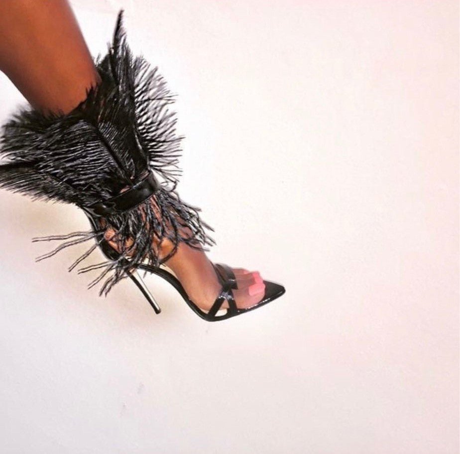 Fin & Feathers Stiletto Sandals ONLINE ONLY - Beauty Junkee Collection