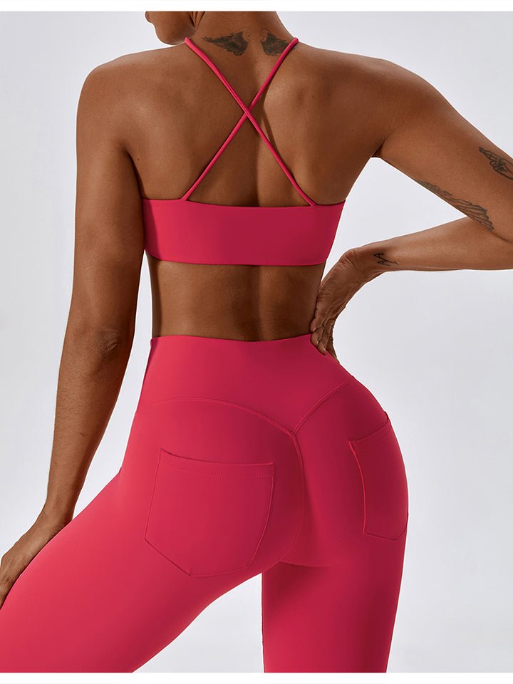 Cropped Halter Neck Sports Bra - Beauty Junkee Collection