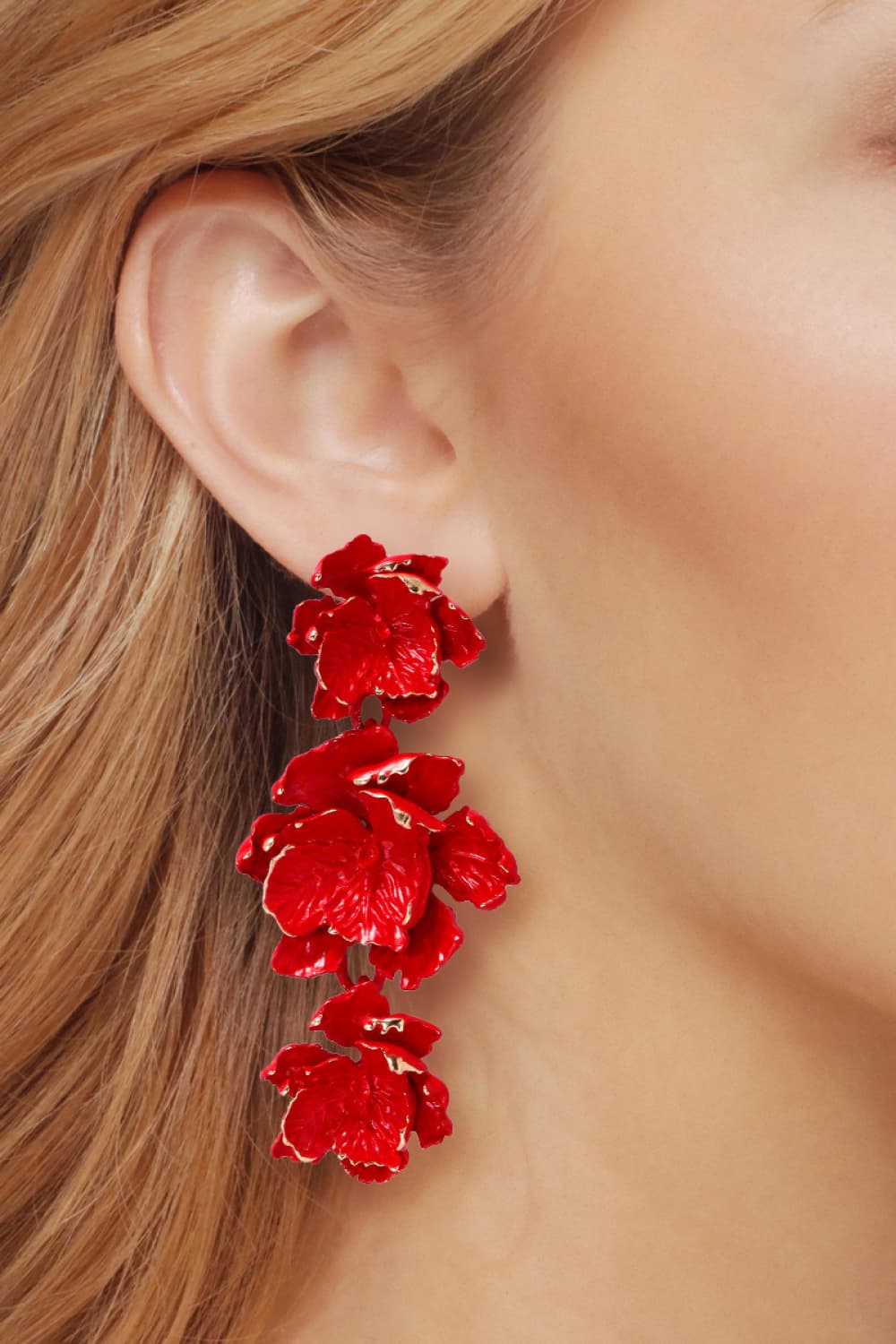 Flower Shape Zinc Alloy Dangle Earrings